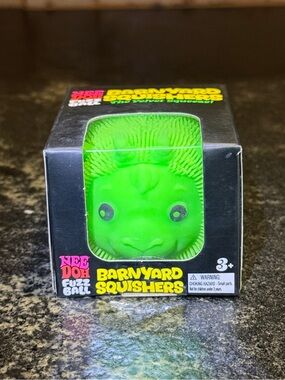 NeeDoh Barnyard Squishers Green Goat Fuzz Ball AUTHENTIC and RARE